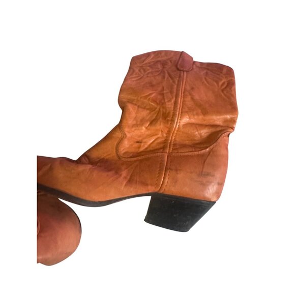 Laredo teracotta brown fringe made in U.S.A. leather boots size 7M - Picture 4 of 7